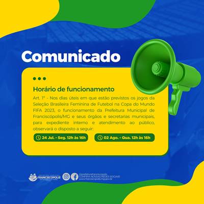 Prefeitura de Guaraí adota horários especiais em dias de jogos da Seleção  Brasileira na Copa do Mundo da Fifa - Prefeitura de Guaraí DESTAQUE